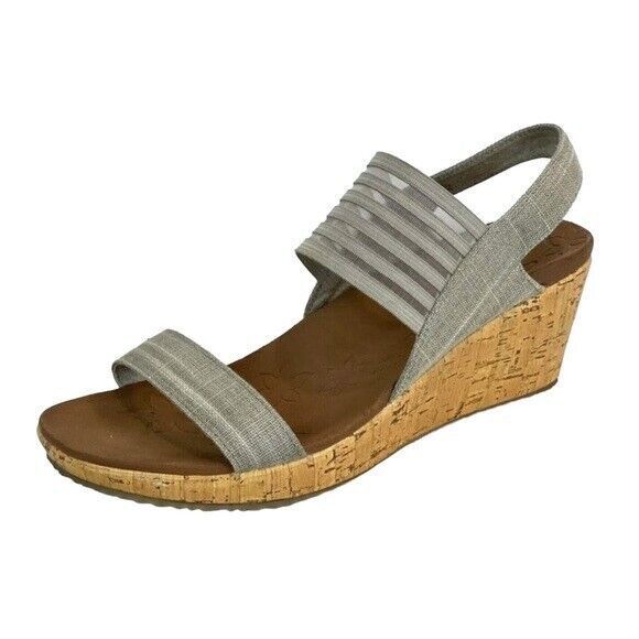 Skechers Sandals  Women's Size 9  Cali Luxe-Foam Wedge Platform  Beige - Picture 1 of 11